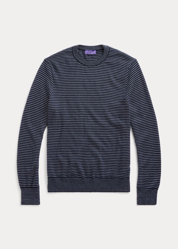 Sueter Ralph Lauren Hombre Azul Marino / Blancos - Striped Cashmere - RVGQY3419